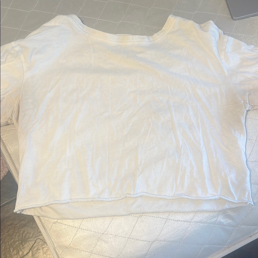 Wild Fable Boxy White Crop T-Shirt